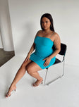 Holloway Wishes Mini Dress Blue Curve